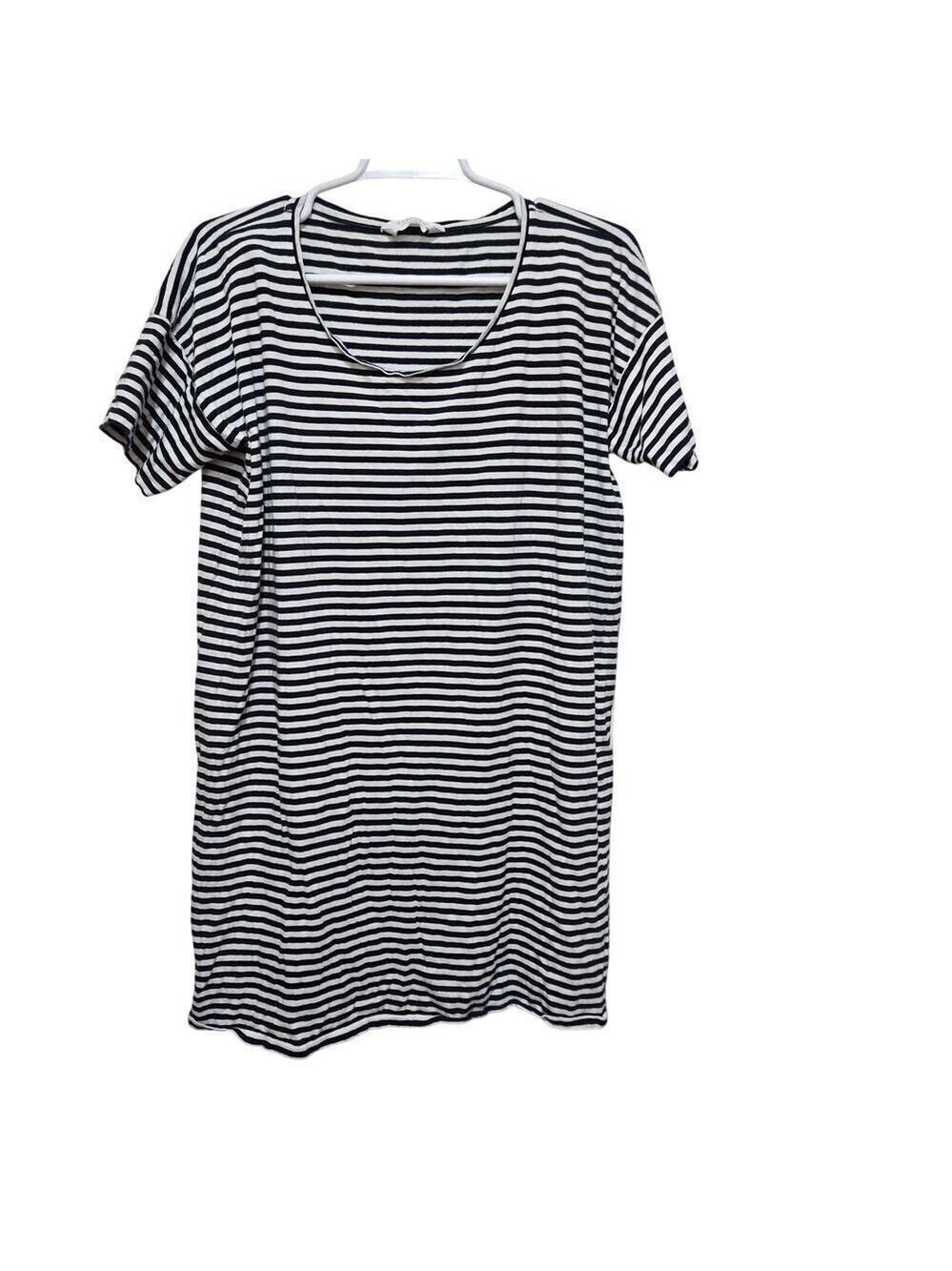 Everlane Gia Mini Shift Dress Blue White Stripe 100% Cotton Size Medium